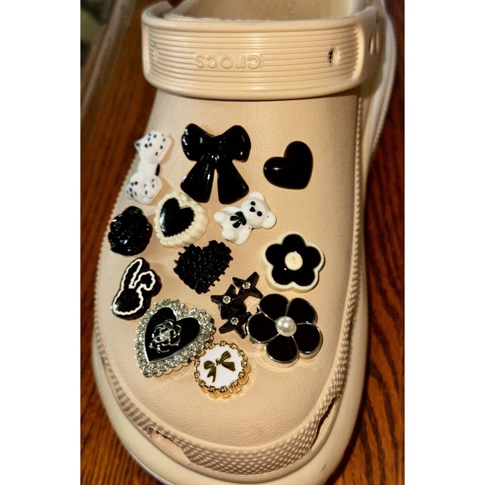 Crocs Siren embellished jibbitz Platform Clog In Ivory/Tan W8 - Picture 6 of 6